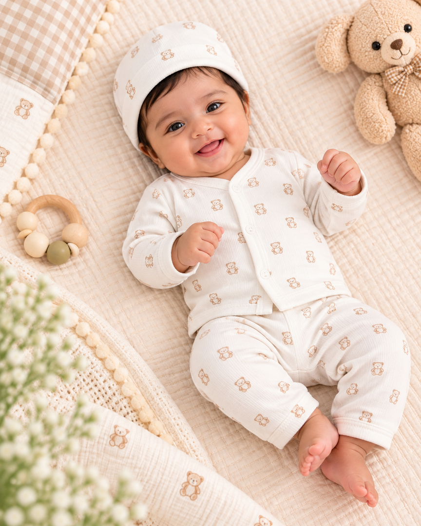 Baby Set - Cardigan, Pant and Cap