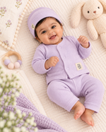 Load image into Gallery viewer, Baby Set - Cardigan, Pant and Cap