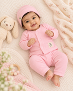 Load image into Gallery viewer, Baby Set - Cardigan, Pant and Cap