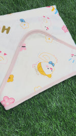 Load and play video in Gallery viewer, Hello World - Muslin Hooded Baby Blanket