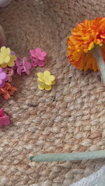 Load and play video in Gallery viewer, Mini Multicolor Flower Clips - 50 pieces
