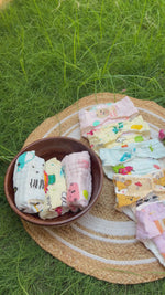 Load and play video in Gallery viewer, 6 Layer Muslin Nappies: Pack of 4
