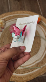 Load and play video in Gallery viewer, Small Glass Butterfly Hair Claws
