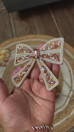 Load and play video in Gallery viewer, Rhinestone Bow Hair Pins -  Exclusive
